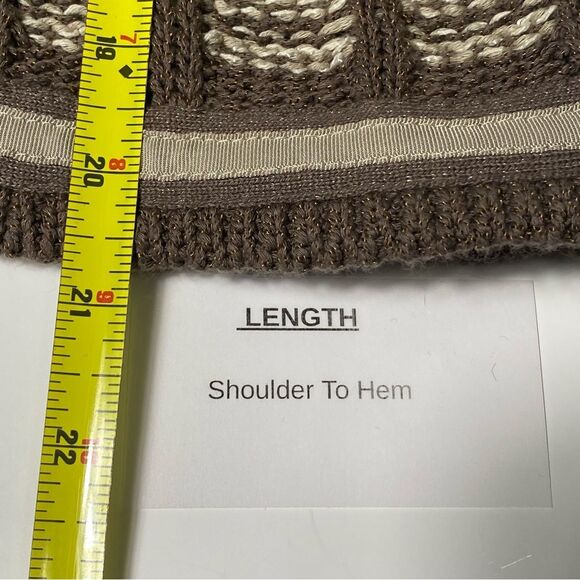 Chico's Chunky Knit Bell Sleeve Hook Front Fringe Cardigan Women's Size XS - Picture 2 of 16